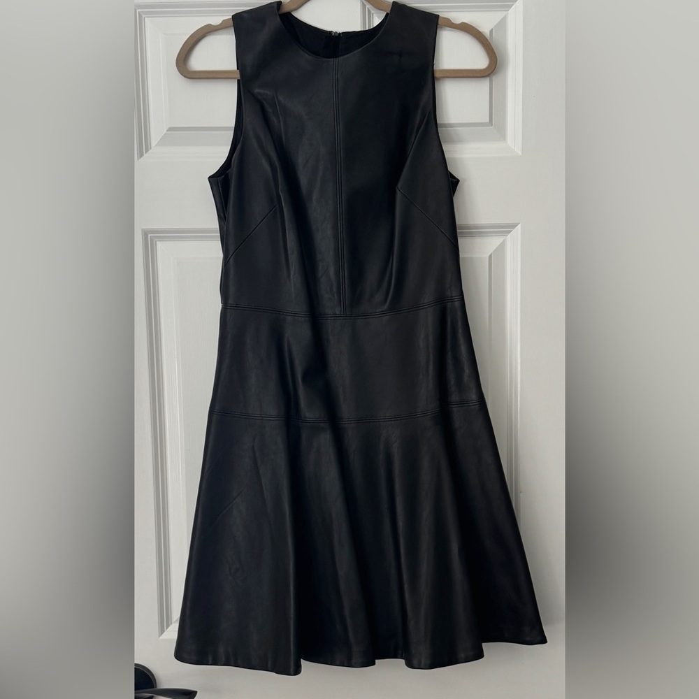 NWT Banana Republic Vegan Leather Black Sleeveless Dress